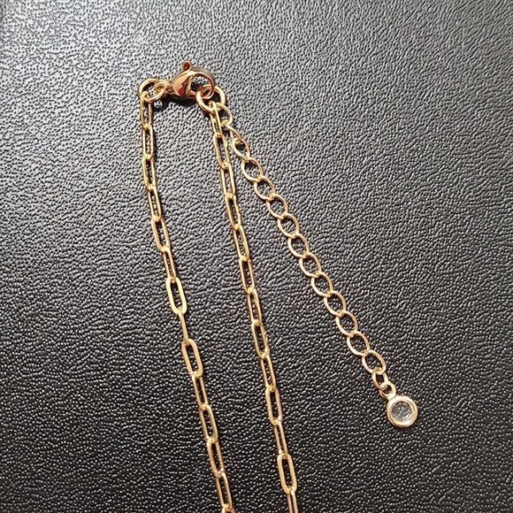 Fashion Jewelry - Gold tone "N" Necklace 8.5in. Chain. - Picture 3 of 6
